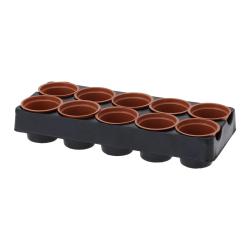 Lot de 10 pots de semis en polystyr&egrave;ne - 28,5x11,8x&Oslash;5cm