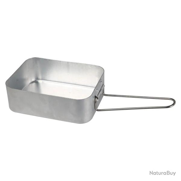 Set de 2 casseroles carr�es aluminium pour camping avec poign�es pliables