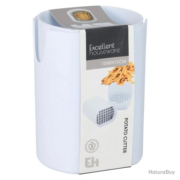 Coupe-frites en PP avec lame acier inoxydable - Blanc 10x7,7x13 cm