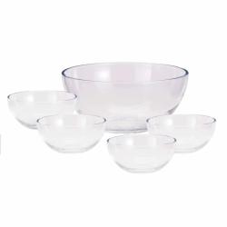 Lot de 5 Saladiers en Verre Sodalime - Grand Mod&egrave;le + 4 Petits