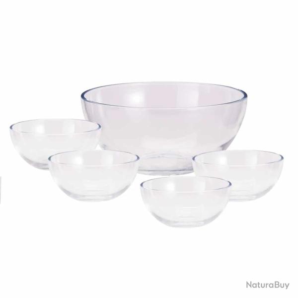 Lot de 5 Saladiers en Verre Sodalime - Grand Mod�le + 4 Petits