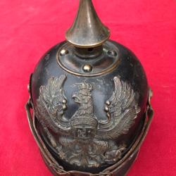 WW1 BEAU CASQUE &Agrave; POINTE INTOUCHE JUS DE GRENIER