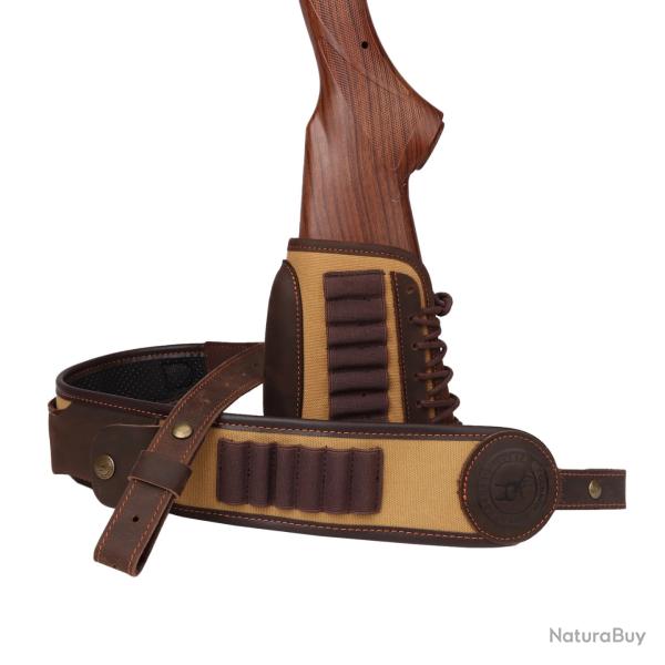 BUSC ET BRETELLE - CARTOUCHIERE .30-30,.308win,.223,.45-70, etc - CUIR ET TOILE - LIVRAISON GRATUITE