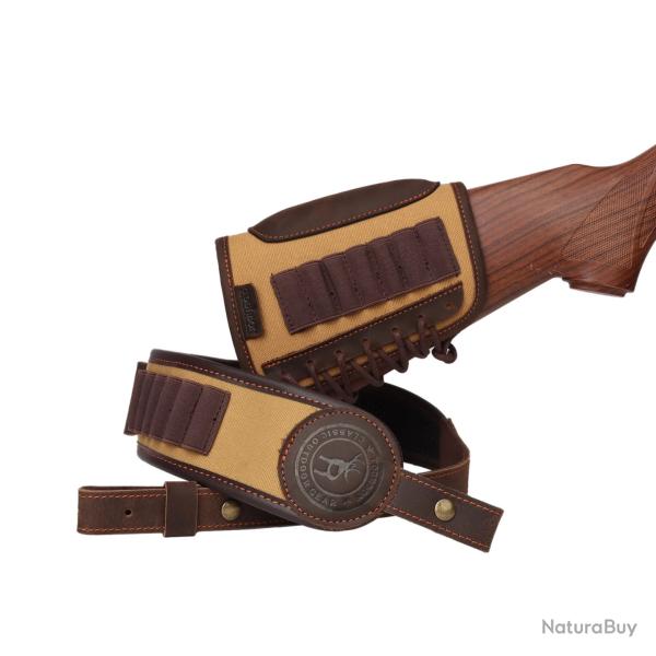 BRETELLE FUSIL ET BUSC - CALIBRE .30-30,.308win,.223,.45-70,etc - CUIR ET TOILE - LIVRAISON GRATUITE