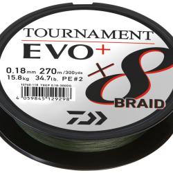 Tresse Daiwa Tournament 8 Braid EVO + 135m Vert 14/100 10,2 kg