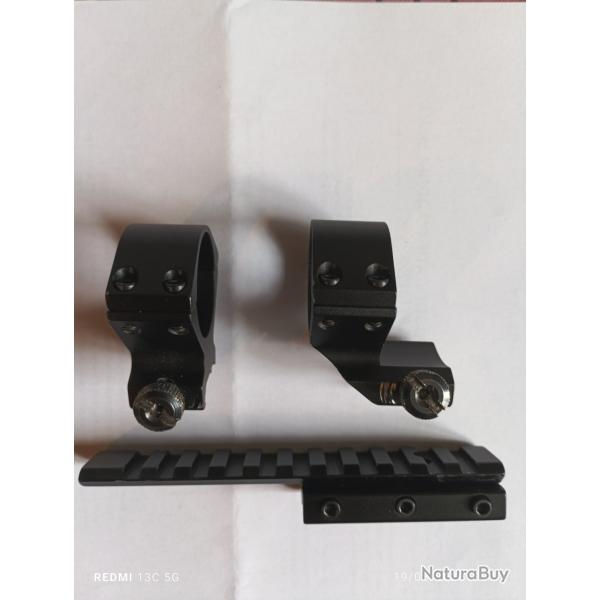Montage rail de 11/14 vers rail 21 +deux colliers diam�tre 30