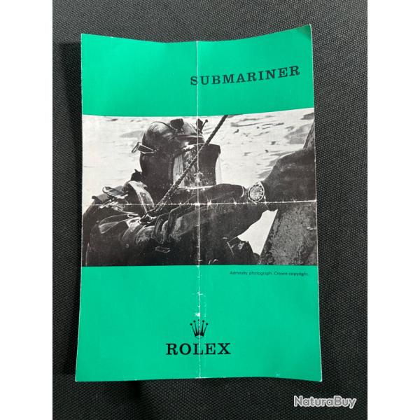 Rolex brochure 1967 Submariner 5513 advertising leaflet