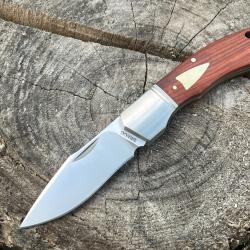 Couteau pliant traditionnel XL - 14C28N Sandvik & manche Red sandalwood fonc&eacute;