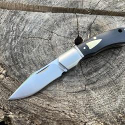 Couteau pliant traditionnel &eacute;b&egrave;ne - 14C28N Sandvik & bois noble noir