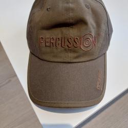 Casquette percussion, kaki uni, brod&eacute;. Taille unique