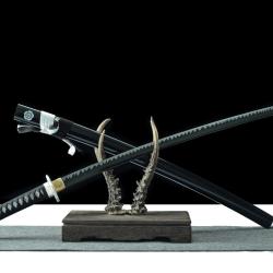 Katana White Shadow - Lame 72 cm - Acier 1045 - Full Tang - Finition Noir & Blanc