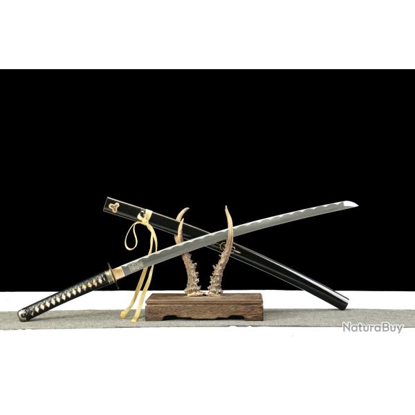 Katana LLF Black Gold - Acier T10 - Lame 72 cm - Full Tang - Trempe � l'huile