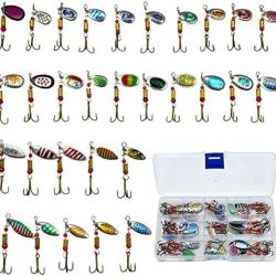 LOT DE 30 CUILL&Egrave;RES SPINNER P&Ecirc;CHE - BROCHET, TRUITE, PERCHE