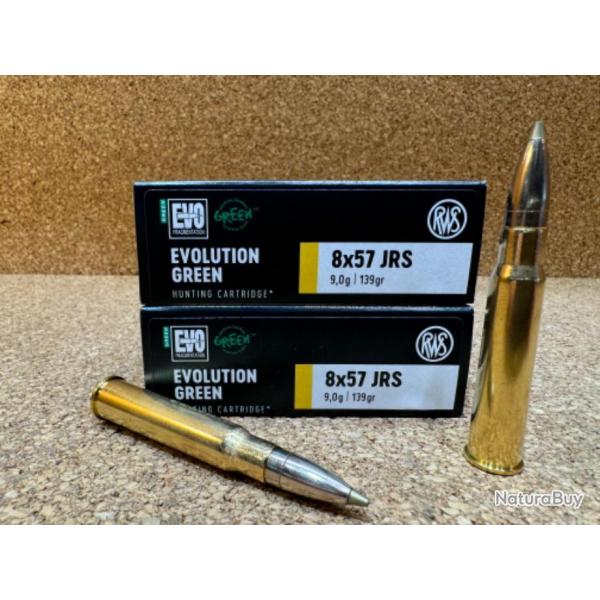 1BOITES DE MUNITIONS RWS 8 x 57 JRS EVO GREEN 9.0gr