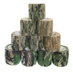 LOT DE 10 RUBANS CAMOUFLAGE AUTO-ADH&Eacute;SIFS - CHASSE, OUTDOOR, AIRSOFT