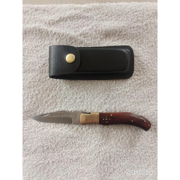 Couteau Pliant Laguiole Le Rustique avec �tui Cuir