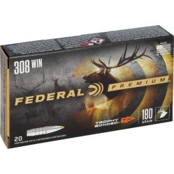 Cartouches FEDERAL calibre 308win 180gr TROPHY BONDED TIP X20