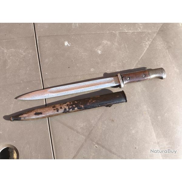 Ba�onnette Mod�le 84/98 Erfurt Allemande ww1 avec fourreau