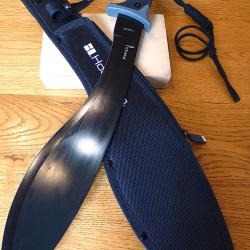 SUPERBE GRAND COUTEAU MACHETTE TYPE KUKRI 53CM + FOURREAU NYLON - ACIER NOIR FORGE = SUPER -TOP-