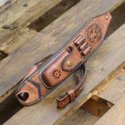 SANGLE EN CUIR DE LUXE POUR FUSIL - LIVR&Eacute; AVEC GRENADI&Egrave;RES - LIVRAISON GRATUITE