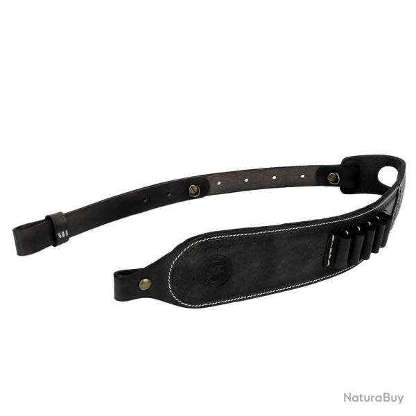 SANGLE POUR FUSIL EN CUIR GAUFR� - NOIR - LIVRAISON GRATUITE