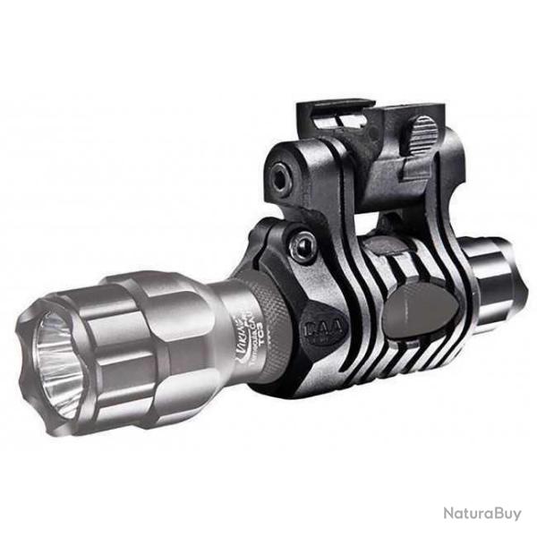 SUPPORT LAMPE TACTIQUE POUR ARME OU CASQUE F.A.S.T - 5 POSITIONS - � 24,4-27 MM - NOIR