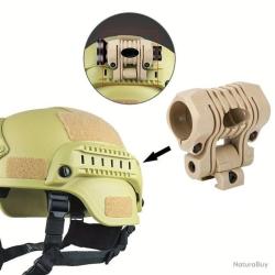 SUPPORT LAMPE TACTIQUE POUR ARME OU CASQUE F.A.S.T - 5 POSITIONS - &Oslash; 24,4-27 MM - KAKI