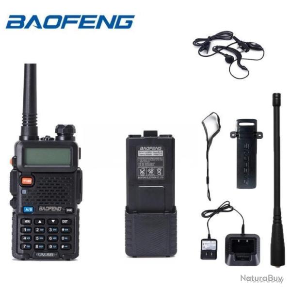 TALKIE-WALKIE BAOFENG UV-5R (5W) BATTERIE GRANDE AUTONOMIE 3800MAH - LIVRAISON GRATUITE