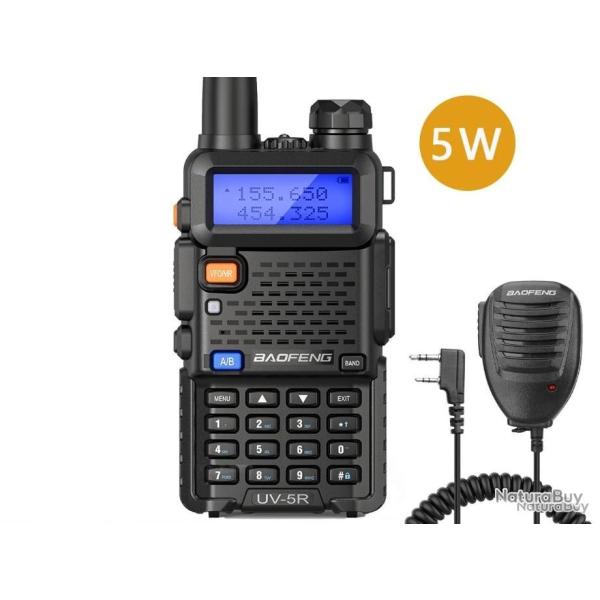TALKIE-WALKIE BAOFENG UV-5R (5W) + MICRO - LIVRAISON GRATUITE