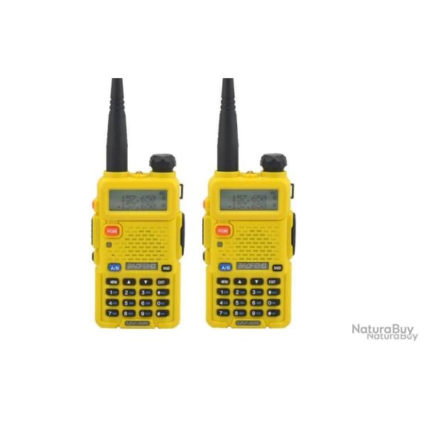 PAIRE DE RADIOS BAOFENG UV-5R - JAUNE - LIVRAISON GRATUITE
