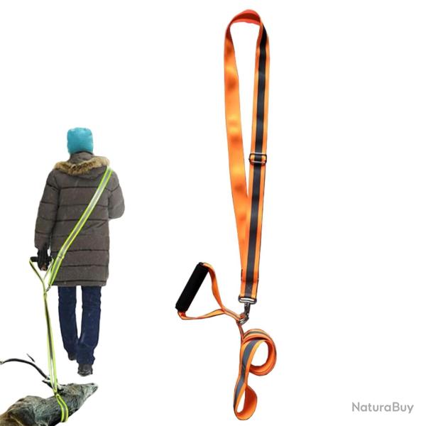 HARNAIS TIRE GIBIER AVEC BANDE R�FL�CHISSANTE - ORANGE - LIVRAISON GRATUITE