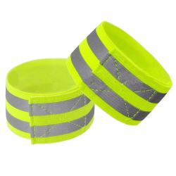 LOT DE 2 BRASSARDS DE S&Eacute;CURIT&Eacute; R&Eacute;FL&Eacute;CHISSANTS - JAUNE