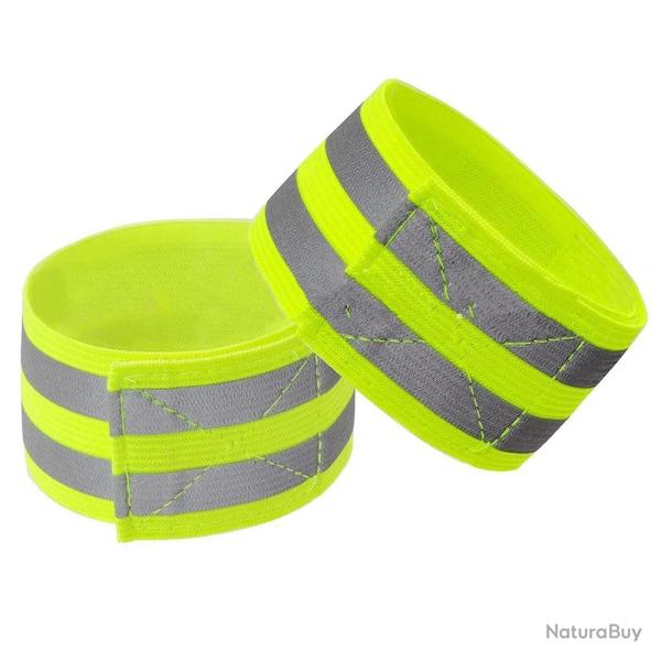 LOT DE 2 BRASSARDS DE S�CURIT� R�FL�CHISSANTS - JAUNE