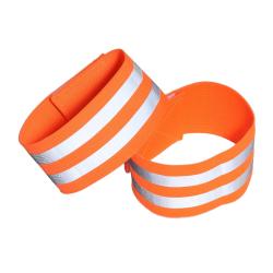 LOT DE 2 BRASSARDS DE S&Eacute;CURIT&Eacute; R&Eacute;FL&Eacute;CHISSANTS - ORANGE