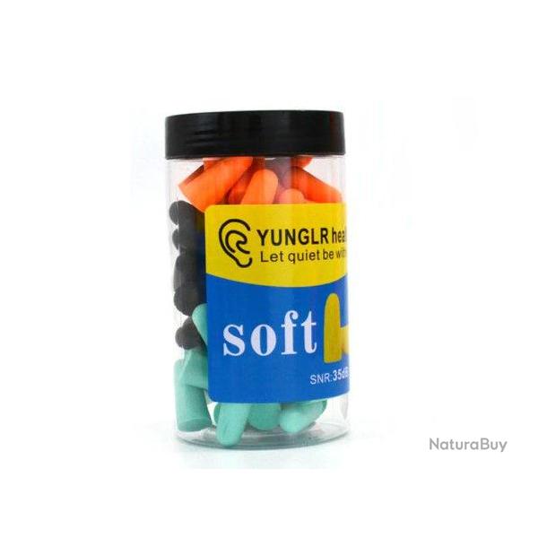 LOT DE 60 BOUCHONS D'OREILLES EN MOUSSE