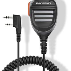MICROPHONE BAOFENG DOUBLE PTT - GRIS - LIVRAISON GRATUITE