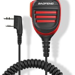 MICROPHONE BAOFENG DOUBLE PTT - ROUGE - LIVRAISON GRATUITE