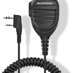 MICROPHONE BAOFENG DOUBLE PTT - NOIR - LIVRAISON GRATUITE
