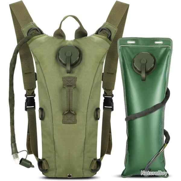 SAC D'HYDRATATION 3 LITRES TYPE CAMELBAK - VERT - LIVRAISON GRATUITE