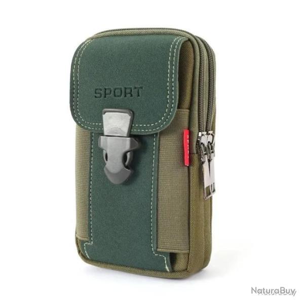 SACOCHE DE CEINTURE MULTIFONCTIONS - VERT - LIVRAISON GRATUITE