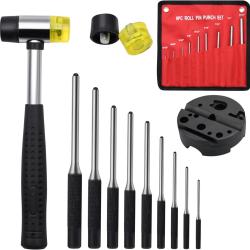 BLOC D'ARMURIER + SET DE 9 CHASSE-GOUPILLES + MARTEAU