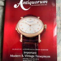 montres catalogue vente aux ench&egrave;res Hong Kong 06.2012 avec liste des prix