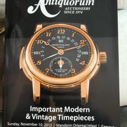 catalogue Montres Gen&egrave;ve 11.2013, ench&egrave;res auction catalog with price list