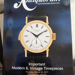 Montres Catalogue vente aux ench&egrave;res New York 03.2011 et liste des prix