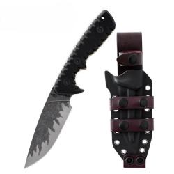 Couteau Tiger Edge - D2 - Lame 6 mm - &Eacute;tui Kydex sangl&eacute; cuir