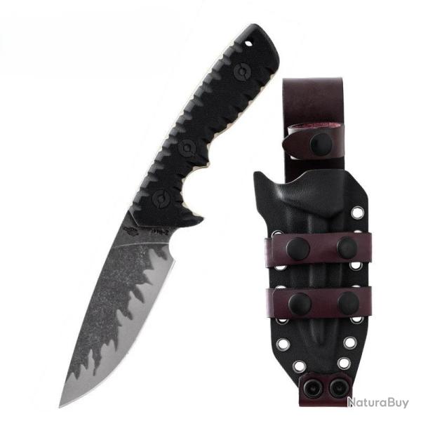 Couteau Tiger Edge - D2 - Lame 6 mm - �tui Kydex sangl� cuir