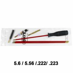 Kit nettoyage carabine 3 brins + 3 &eacute;couvillons 22LR/5.6/ 5.56 /.222/ .223