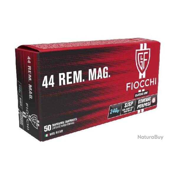 BOITE DE 50 CARTOUCHES FIOCCHI CAL.44REM MAG SJSP SOFT POINT 240GR