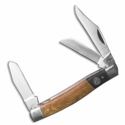 Couteau Roper Knives Rattler Stockman 3 Lame Acier Carbone 1065 Manche Micarta RP0001CMT