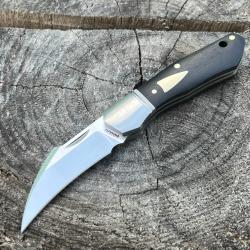 Couteau pliant hawkbill &eacute;b&egrave;ne - 14C28N Sandvik & bois noble &eacute;b&egrave;ne